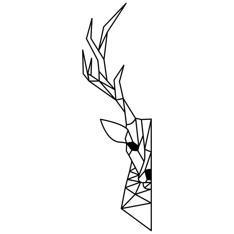 half deer made of triangles