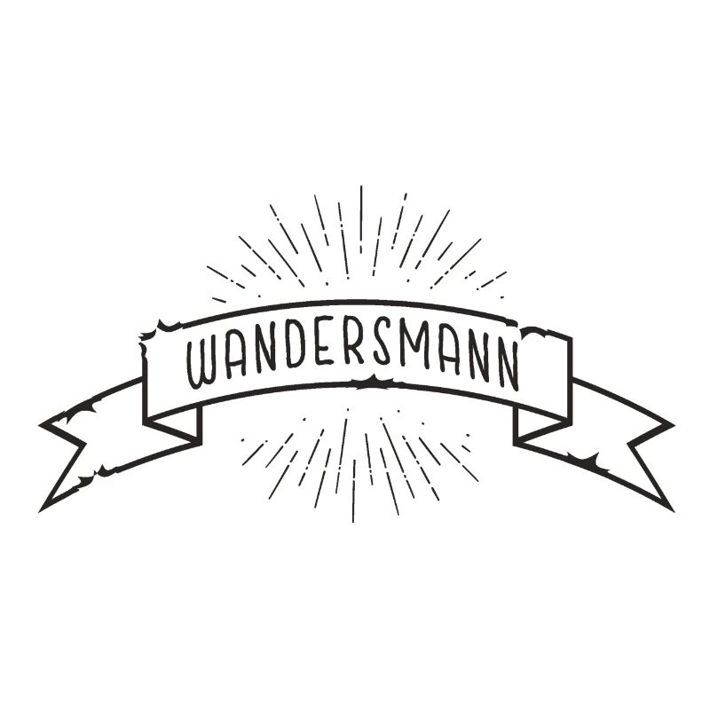 Wandersmann Banderole Schleife mit Strahlen