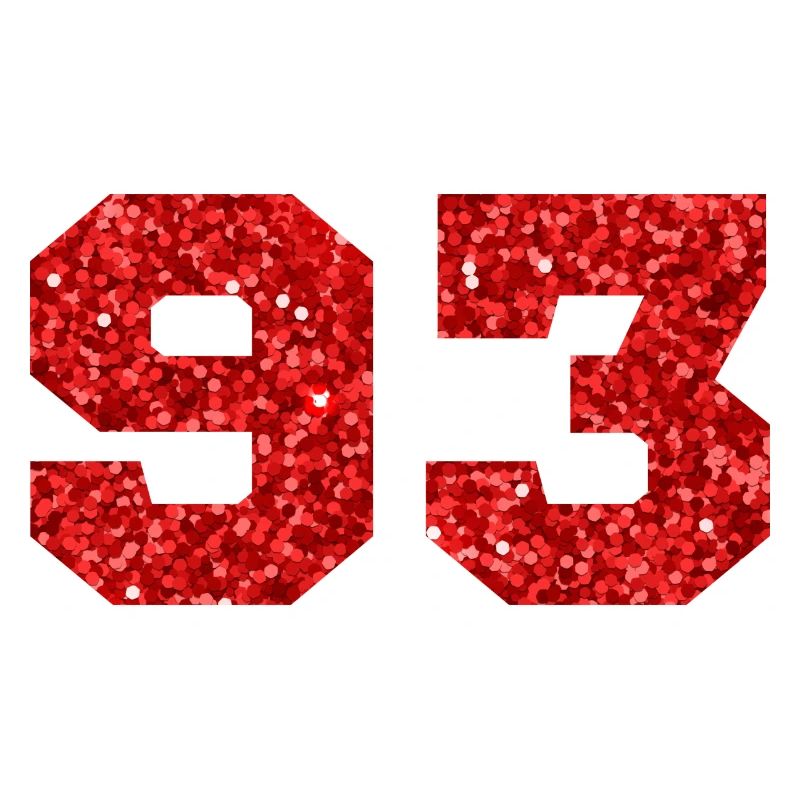 Nummer 93 Roter Glitzer - 93. Geburtstag