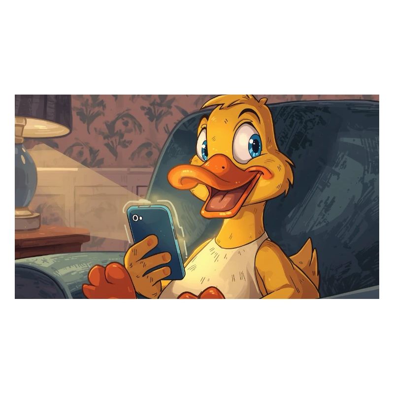 Ente am Smartphone