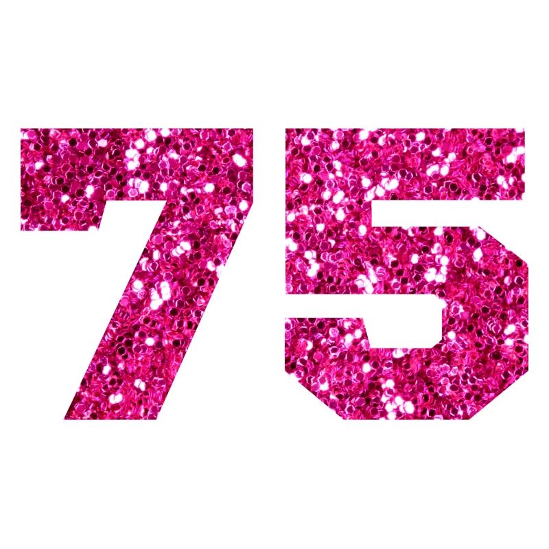 75 Pink Glitter - 75th Birthday
