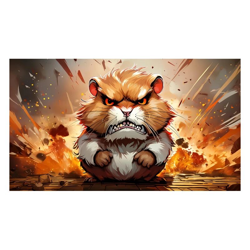 Cute grumpy grouchy animals - hamster