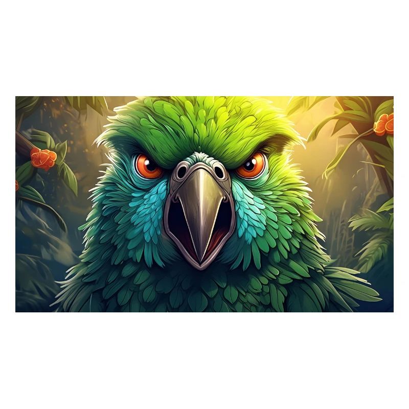 Cute grumpy grouchy animals - parrot
