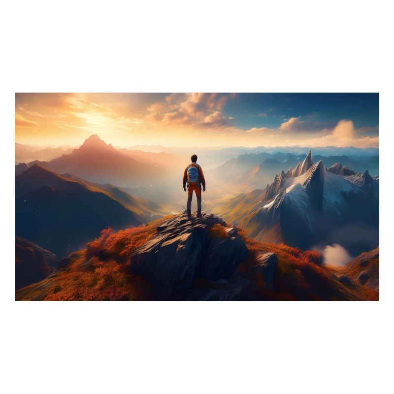 Mountaineer on summit