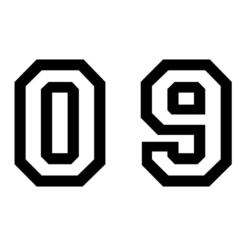 number - 09 - zero nine