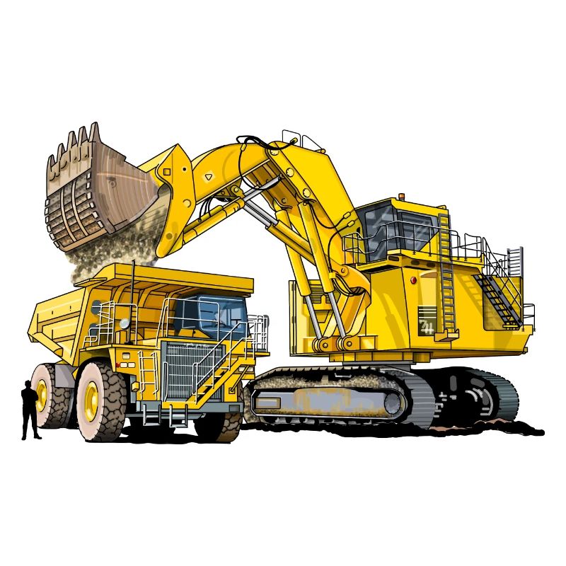 Monster Bagger mit Lastwagen
