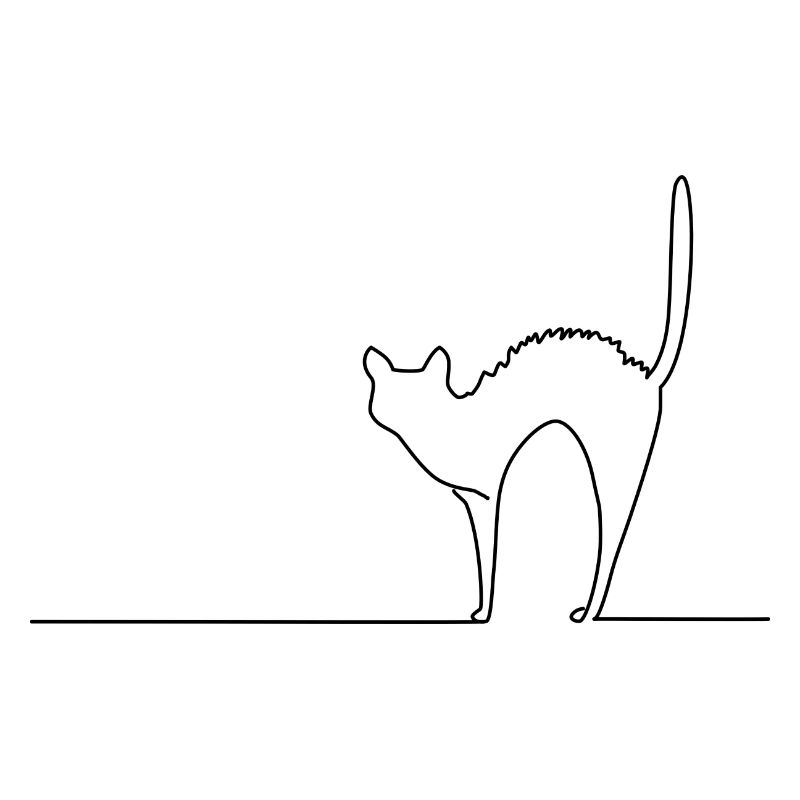 Line Art Katzenbuckel