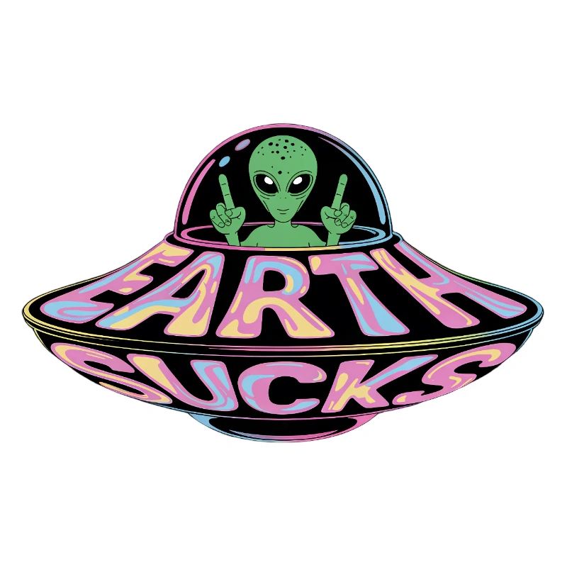 Neon UFO Earth Sucks Alien, Erde