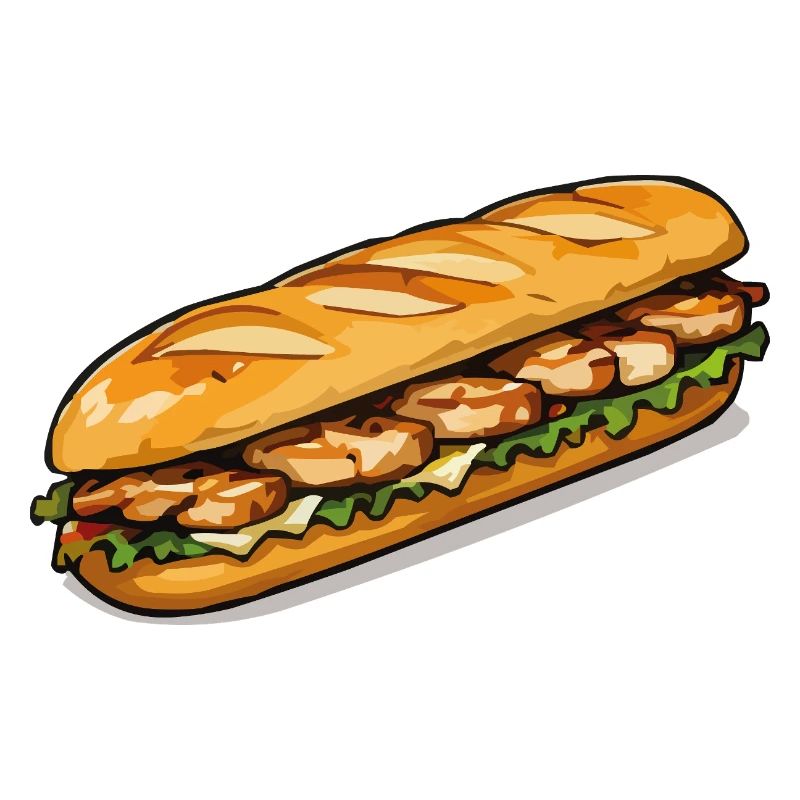 Gegrilltes Hähnchen Sub Kunst