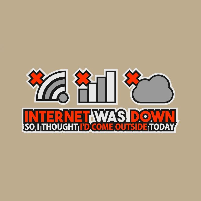 Internet Was Down - Offline Programmierer Computer