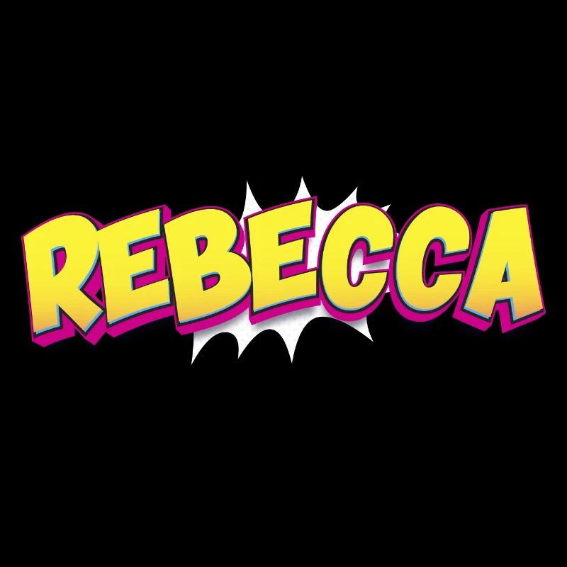 Rebecca Benutzerdefinierter Name Comic-Buch-Stil Pop-Art,