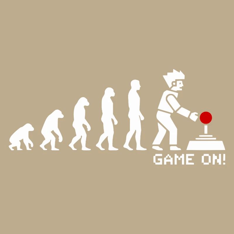 Game On Evolution: Gaming Button Gamer Nerd