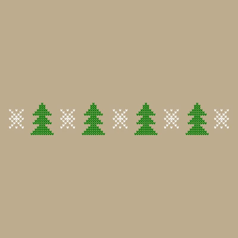 Knitted pattern series christmas tree snowflake