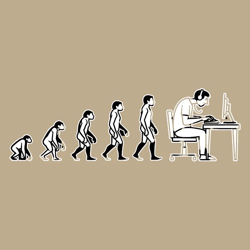 Evolution endet am Computer – Humor Design