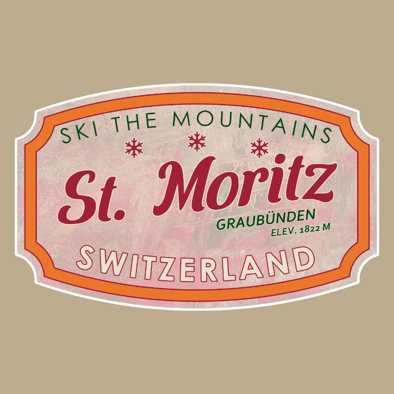 Label de ski de montagne St Moritz