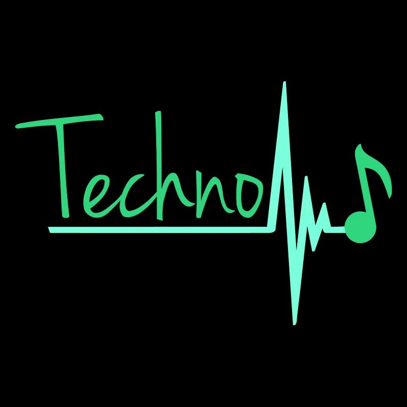 Techno Musik Buchstaben Musiknote Puls Herzschlag