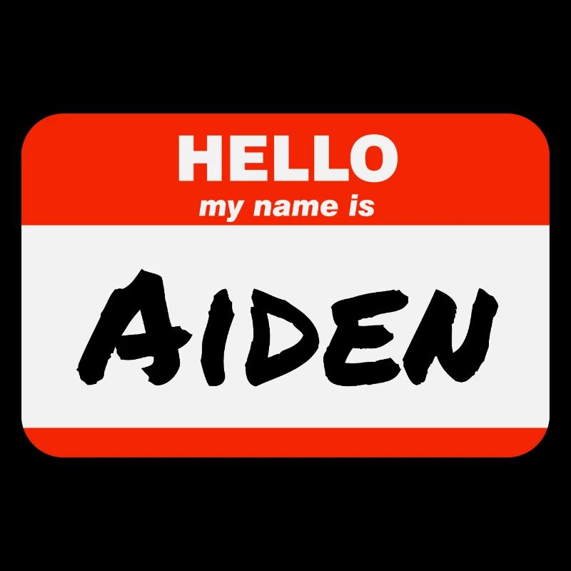 Hello My Name Is Aiden Label Name Tag