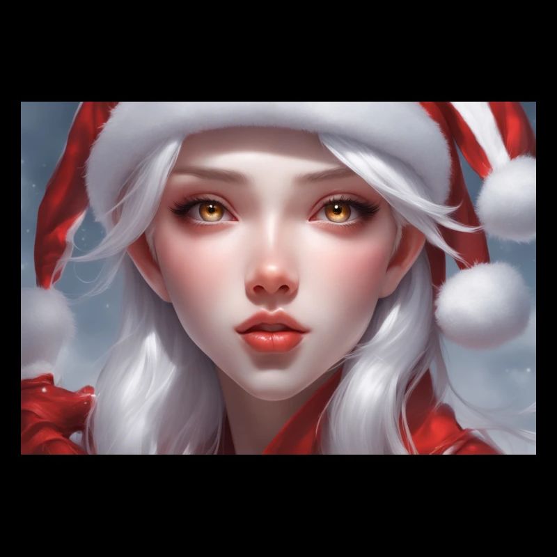 Verträumte Weihnachtsmannfrau