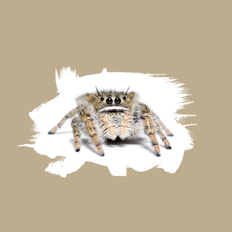 Phidippus texanus jumping spider, spring spinne.