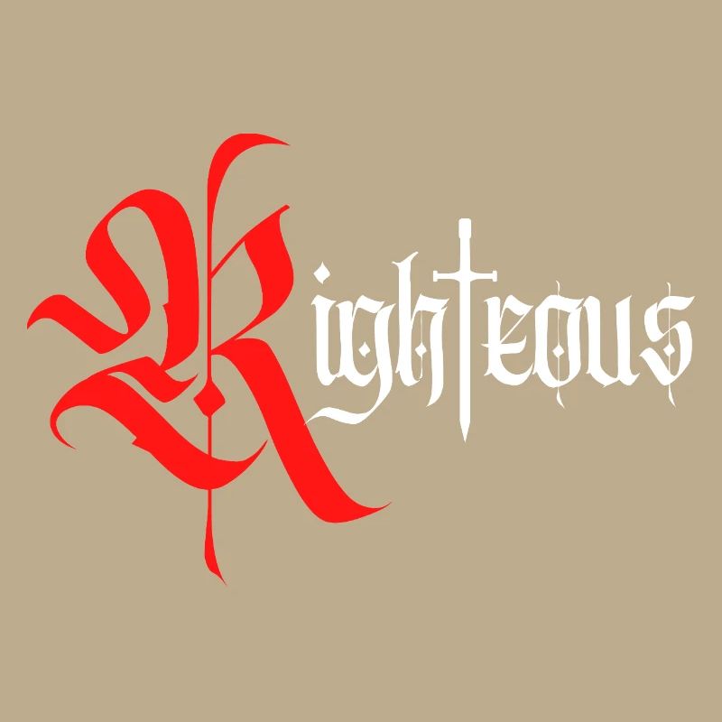 Gothic Righteous Design with Sword with white text