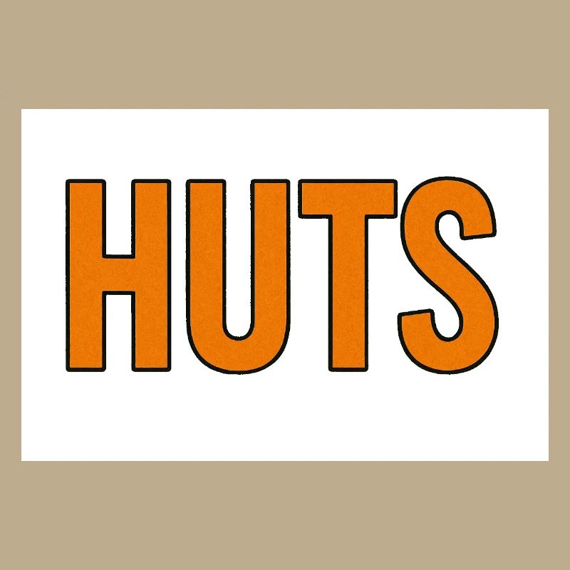 Huts Bold Orange Typography
