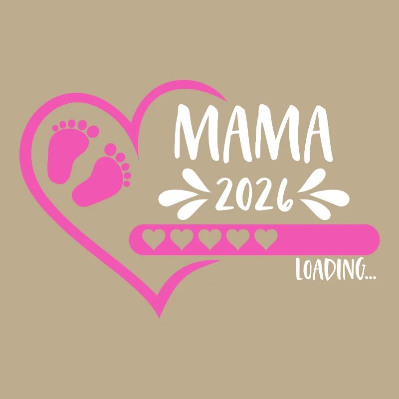 Mama 2026 loading Herz Version Mädchen pink rosa