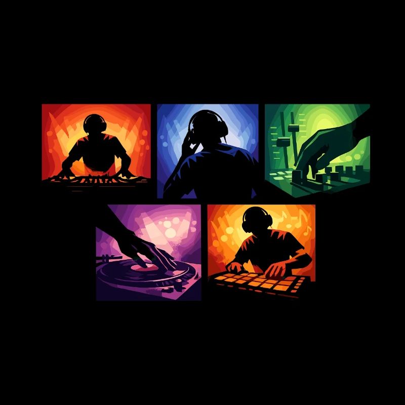 Schallwellen DJ-Set Farbexplosion