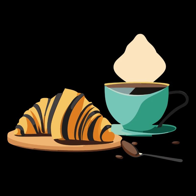Petit-déjeuner : Croissant & Café