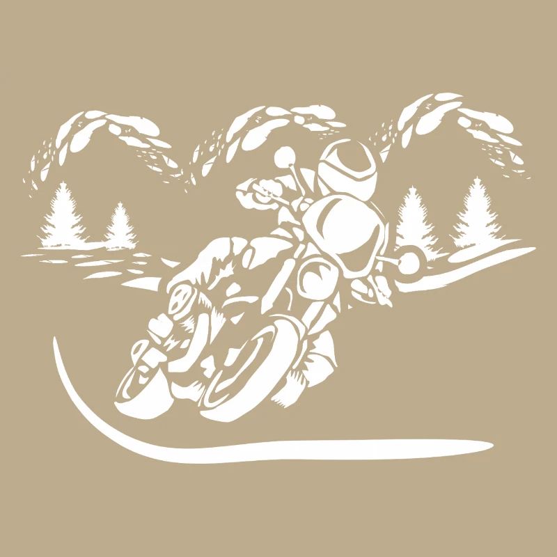 Motorrad Waldsilhouette