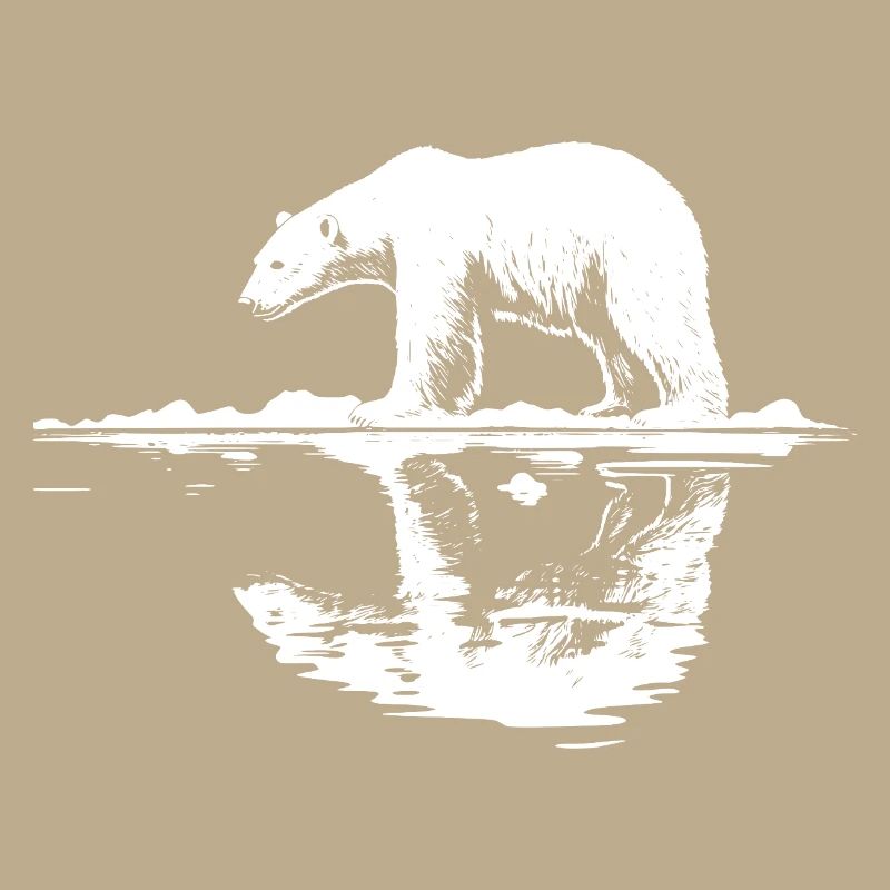 Cool Eisbär Reflektion Silhouette