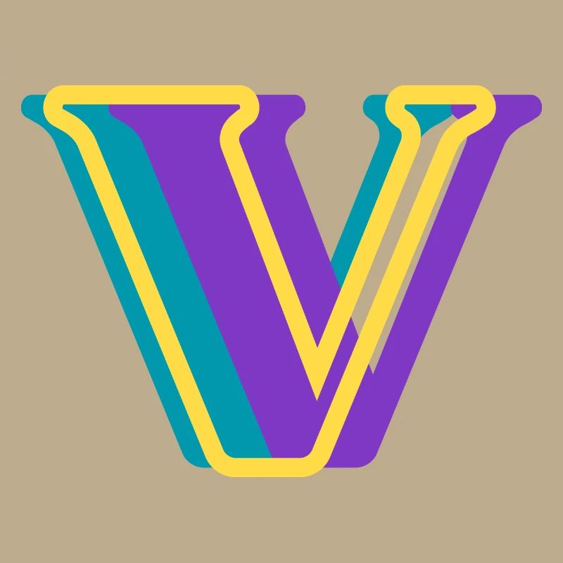 Mehrfarbiger Buchstabe V
