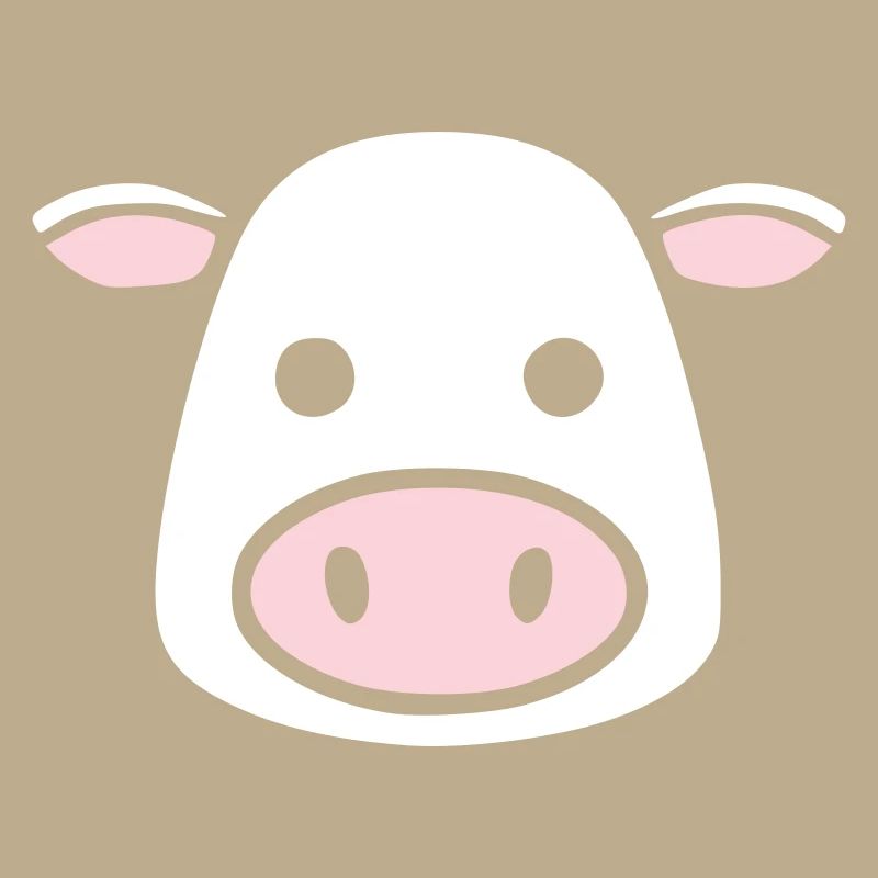 Cute Cow Head Face Comic Vector