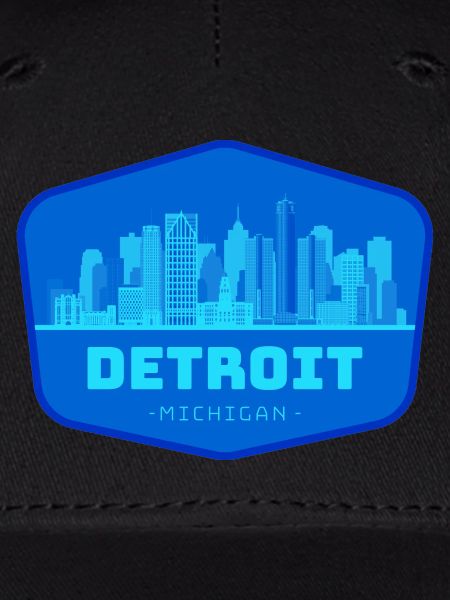 Detroit Skyline Blau Patch