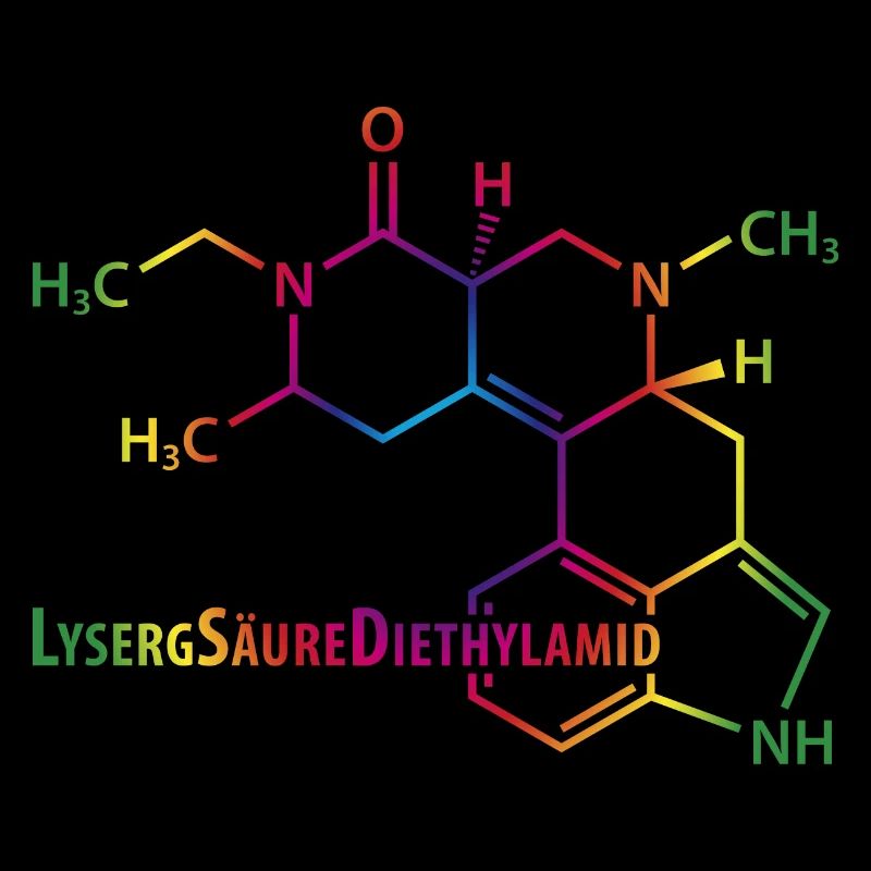 LSD Strukturformel bunter Regenbogen Drogen Rausch