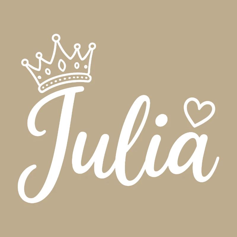 Juliet Name Crown Heart Calligraphy Personalized
