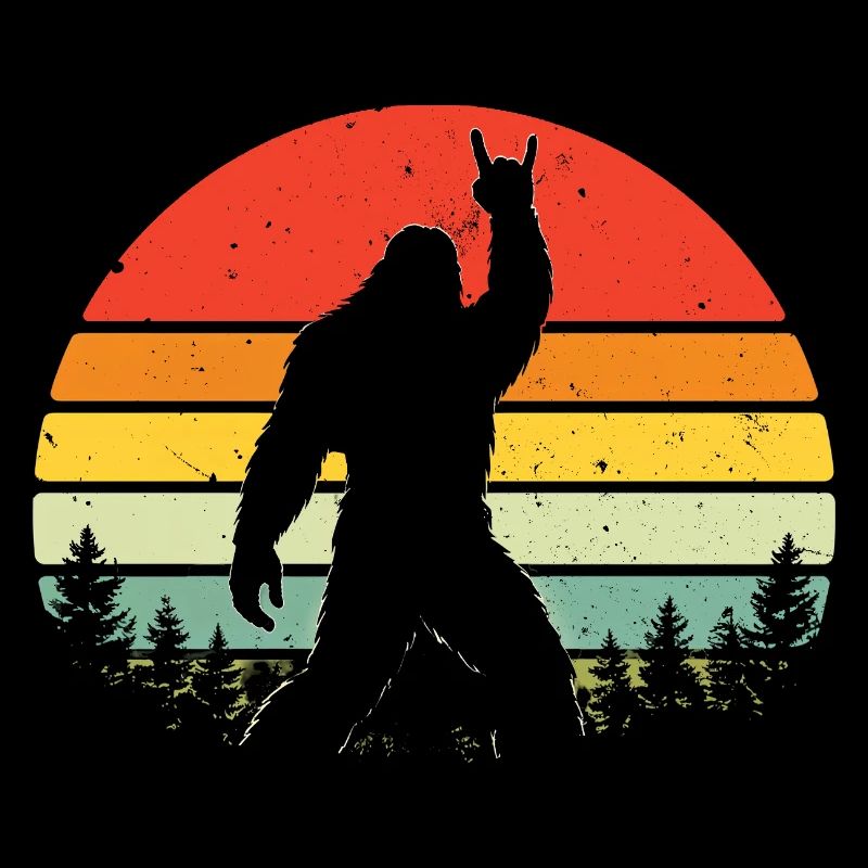 Bigfoot Rock sur Shield Sasquatch Yéti Rock & Roll