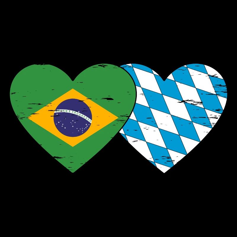Brésil Bavière Drapeau Coeur utilisé