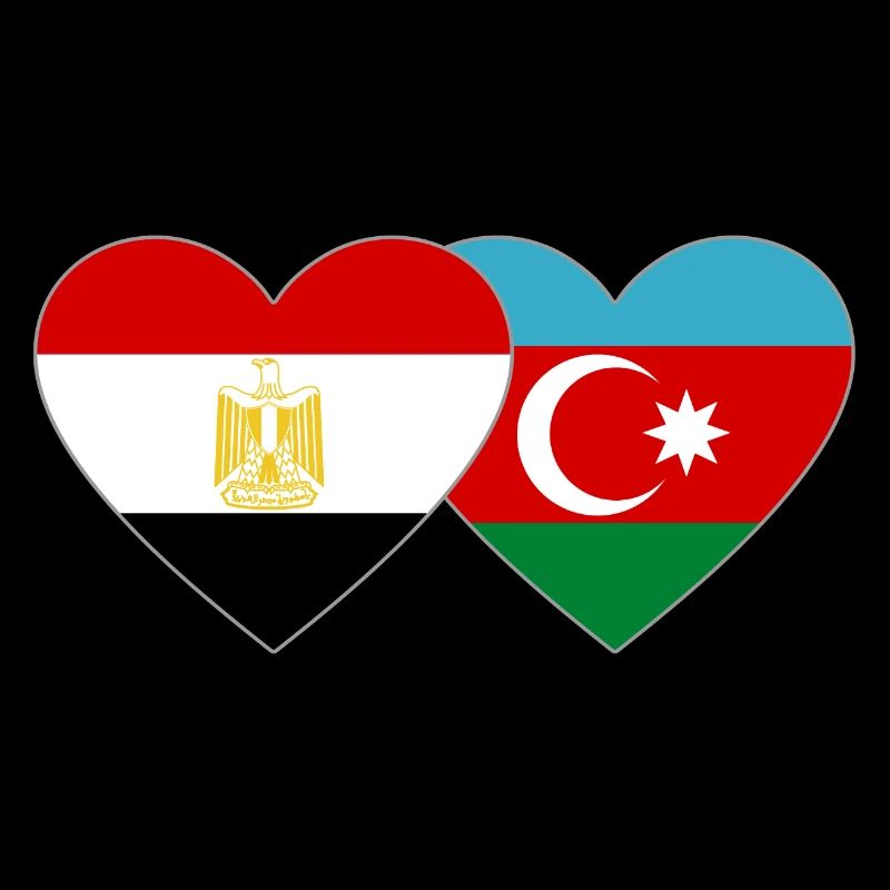 Egypte Azerbaïdjan Drapeau Coeur