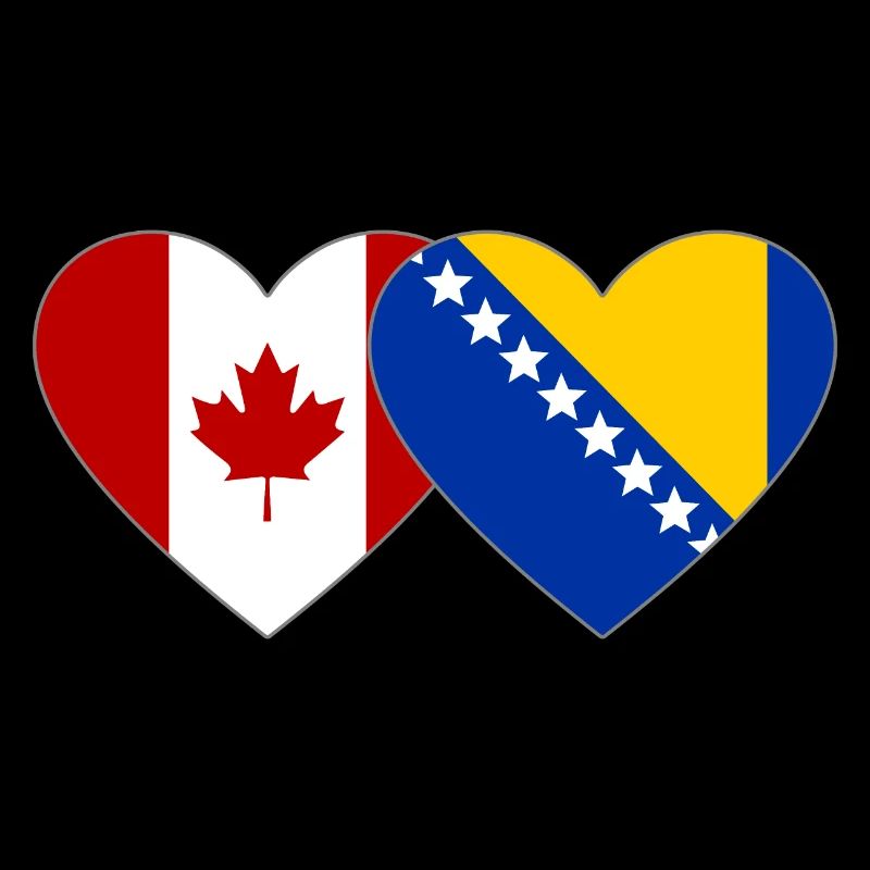 Canada Bosnie drapeau coeur