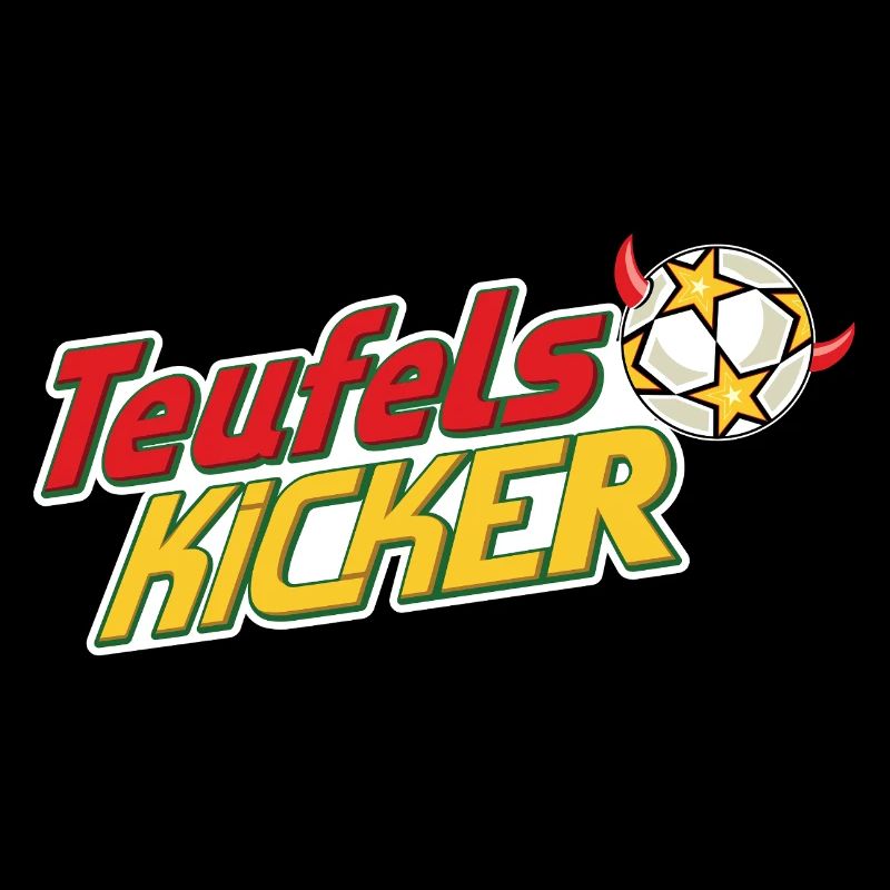 Teufelskicker logo lettering with football