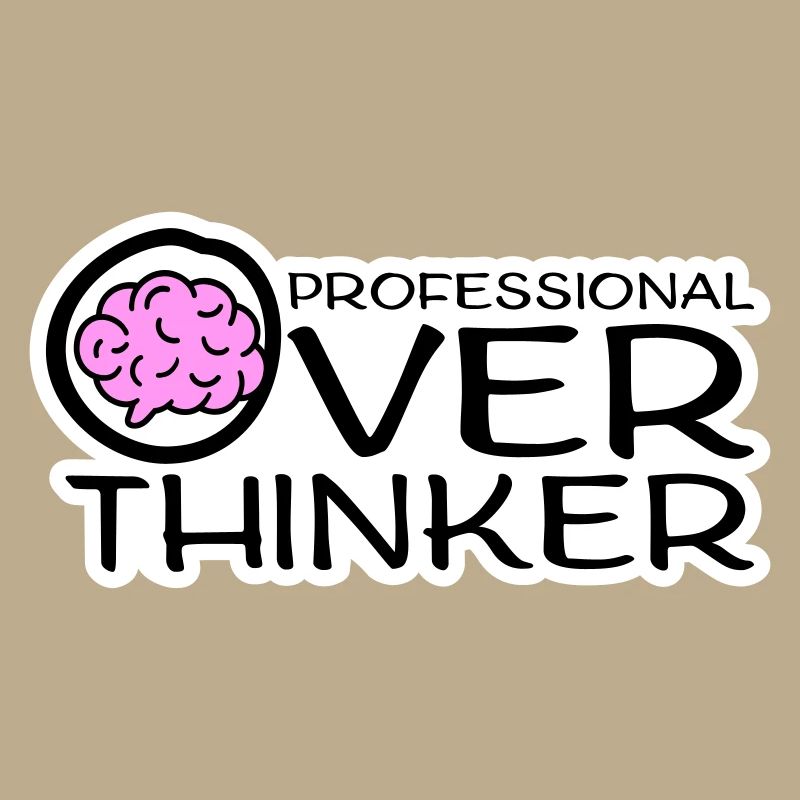 Professional Overthinker Funny Brooding Anxiety Logo
