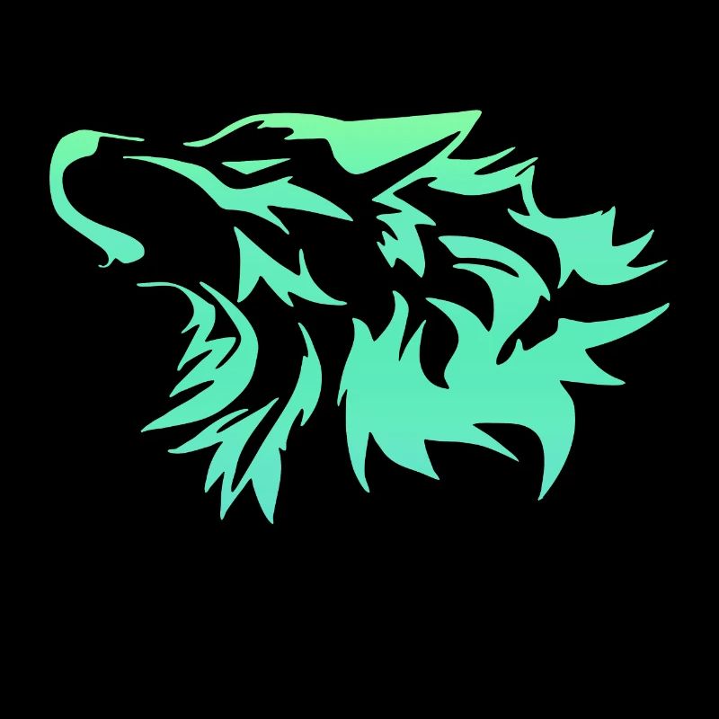 Wolf leuchtend grün