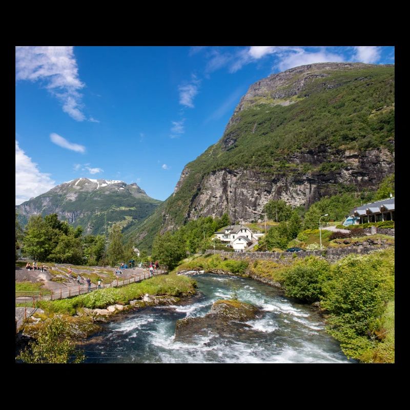 Geiranger panorama Storseterfossen Norwegen