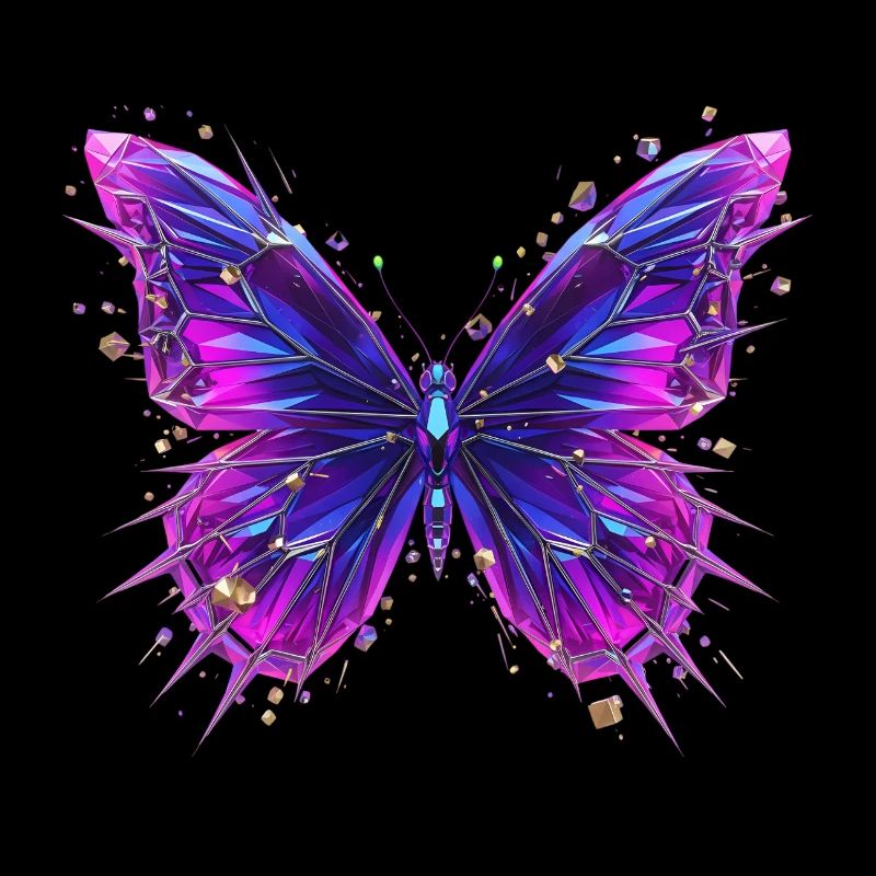 3D Crystal Butterfly – Chrome Effect