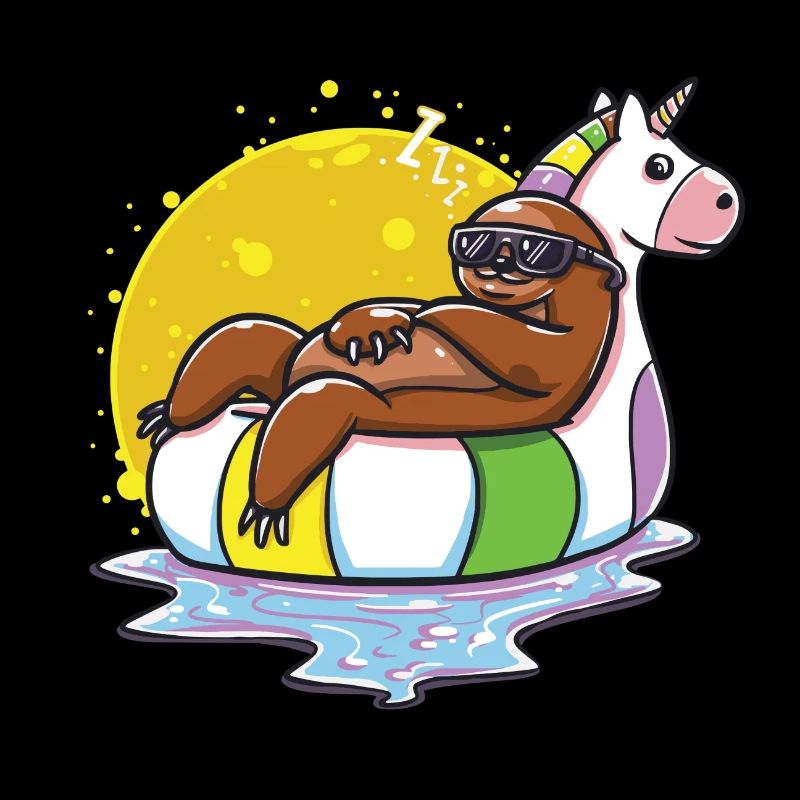 Faultier Sommer lustig Geschenk Geburtstag Einhorn