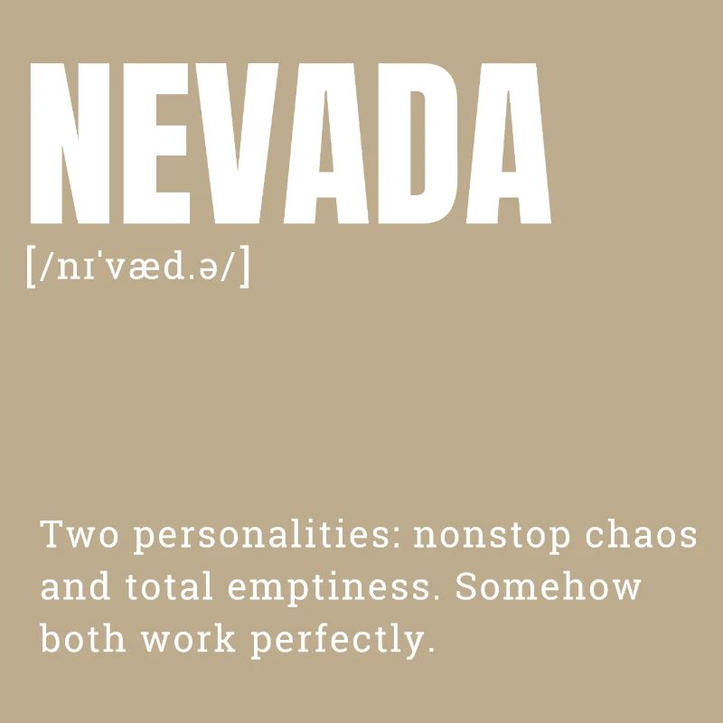 Nevada Duality: Bold Typography Print