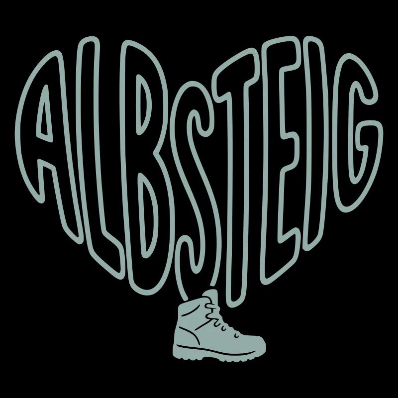 Albsteig Herz mit Wanderstiefel