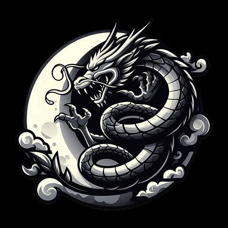 Mystical Dragon Silhouette