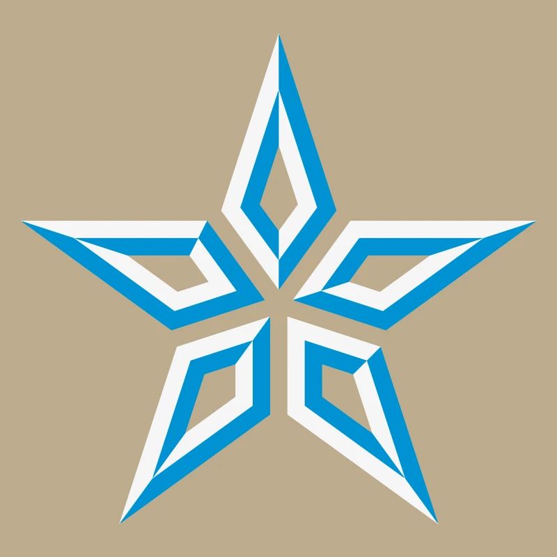 Star Design (Five-Pointed / Blue White)