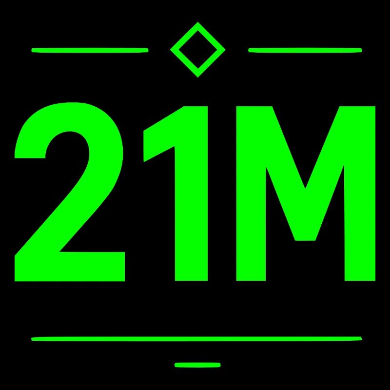 21M Lettres Bitcoin Motif Néon Vert Limite